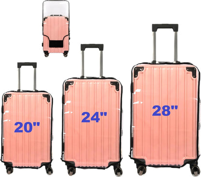 Clear PVC Suitcase Cover Protectors Transparent Luggage Covers Waterproof Wheeled Suitcase Dust Cover Dustproof Travel Luggage Sleeve Protector 3PCS (Thickened)