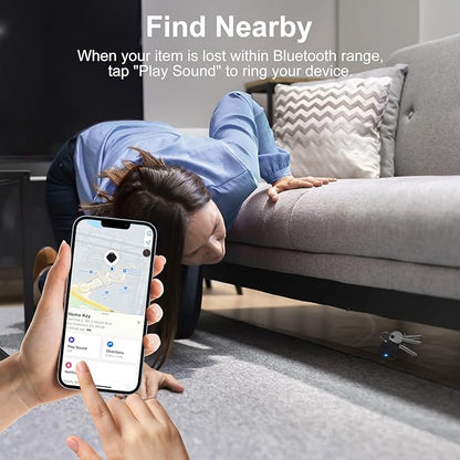 Bluetooth Tracker Smart Tag 4 Pack, Work with Apple Find My (iOS Only, Not for Android), Loud Sound, Item Finder for Keys, Backpack, Suitcase, Wallet, Luggage, Black