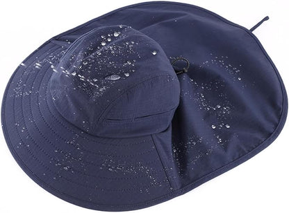 Home Prefer UPF 80+ Sun Hat for Men Women Wide Brim Sun Hat with Neck Flap Summer Safari UV Protection Gardening Fishing Hat