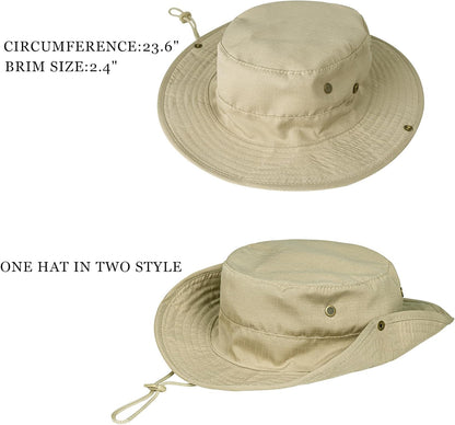 Sun Hats for Men Women Boonie Hat Foldable Fishing Hat UPF 50+ Bucket Hat for Fishing Hiking Garden Safari Beach