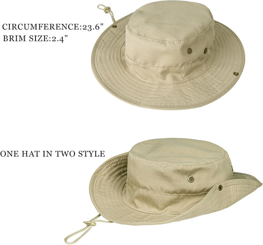 Sun Hats for Men Women Boonie Hat Foldable Fishing Hat UPF 50+ Bucket Hat for Fishing Hiking Garden Safari Beach