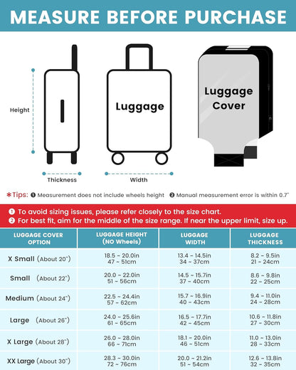 Travelkin Clear Luggage Cover Protectors For Suitcase Transparent TPU Suitcase Cover Protector Fit 18-32 Inch Luggage