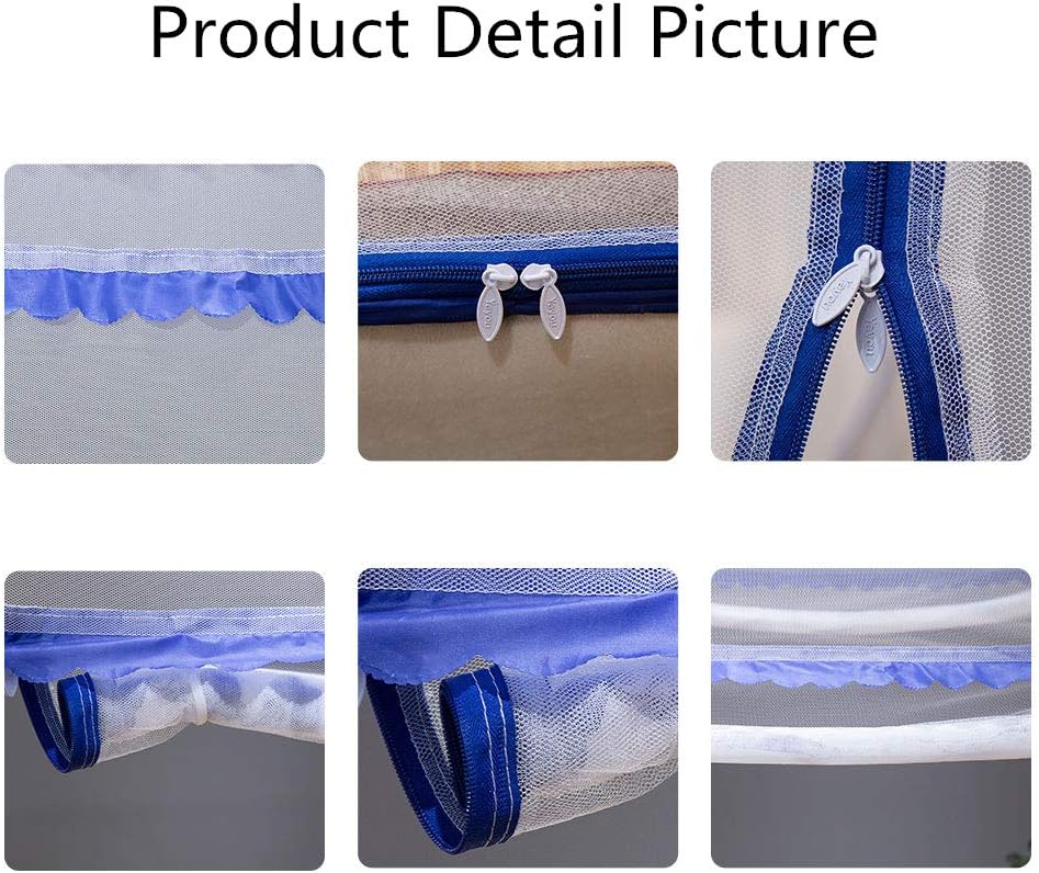 Pop-up Mosquito net Double Bed,L79x W59 x H59 in Double Door Zip Portable Tent Travel Mosquito net Free-Standing use one Compartment to Install Suitable for Bedroom no Hooks,L200*W150*H150CM