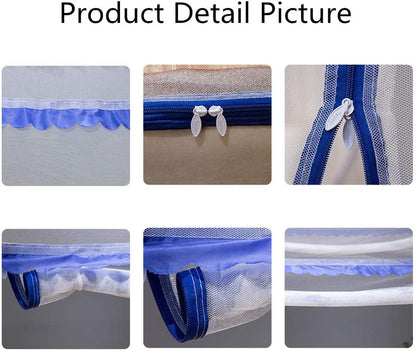 Pop-up Mosquito net Double Bed,L79x W59 x H59 in Double Door Zip Portable Tent Travel Mosquito net Free-Standing use one Compartment to Install Suitable for Bedroom no Hooks,L200*W150*H150CM