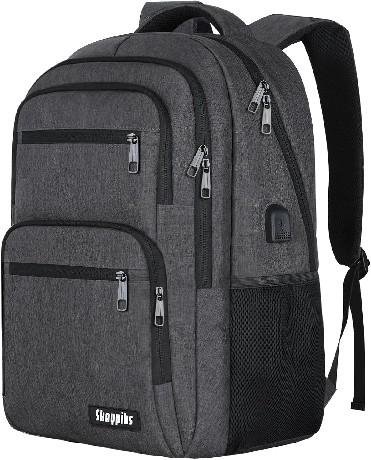 Backpck for Men Women, School Backpack for Boys Girls Teen, 15.6 inch Laptop Back Pack with USB Charger Port, Bookbag with USB Charger for travel, Work backpack,book bag, Mochilas para hombres Black
