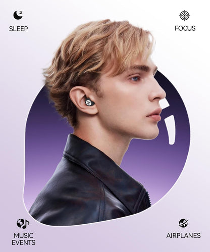 Ear Plugs for Sleeping Noise Cancelling 50dB Concert Earplugs for Noise Reduction Reusable Soft Silicone Ear Plugs for Snoring Shooting Motorcycle Airplanes Musicians with 7 Eartips Case Dark Gray