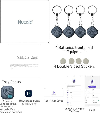 Findhting Key Finder - Bluetooth Tracker Item Locator with Key Chain for Keys Pet Wallets or Backpacks and Tablets (Dark Blue)