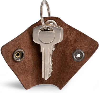 Hide & Drink Full Grain Leather Wrap Keychain, Organizer Snap Closure, Key Ring Cover, Silencer Sleeve Key Holder for Men