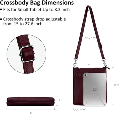 befen Genuine Leather Small Crossbody Purses for Women Travel Cross Body Bags Lightweight with Adjustable Shoulder Strap