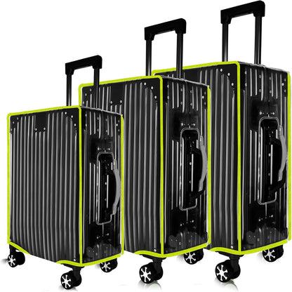 3 Pcs Thicken Clear Luggage Cover Protector, 20" 24" 28" Clear Luggage Covers for Suitcase Waterproof Dustproof Anti-scratch Travel Suitcase Covers Case for Wheeled Luggage