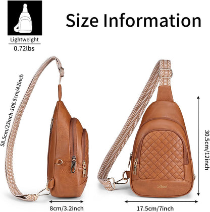 Crossbody Bags for Women Anti Theft Small Sling Handbag with Zipper Lock Vegan Leather RFID Blocking Chest Pure