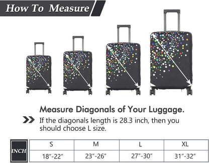 HYPER VENTURE Washable Luggage Cover - Fashion Suitcase Protector Fits 27-30 Inch Luggage (Color Dots, L)