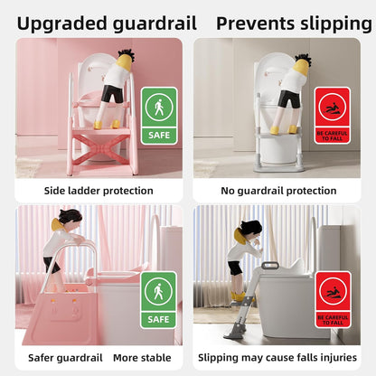 Toddler Potty Training Toilet Seat Featuring Soft Padded Attachment- for Toddlers 1-3 Kids Boys Child Baby Girls PottyTrain Chair Adapter and Essential Sink/Kitchen Helper (Removable Cushion)