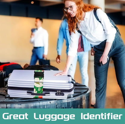 Slohif Luggage Straps for Suitcases Travel Belt Accessories Luggage Connector Identifiers Over Handle with Buckle Unique Nylon Adjustable Strap for Sleeping Bag Car Seat Green(2 Pack)