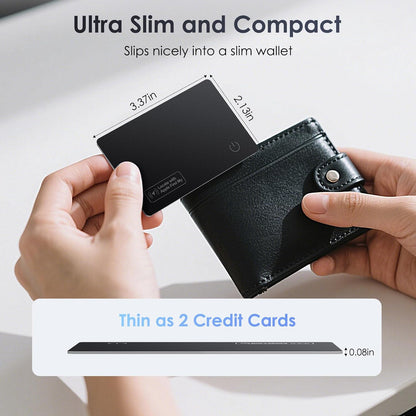 Wallet Tracker Card Air-Tag (iOS Only) - Work with Apple Find My, Bluetooth Tracker Smart Card Wallet Finder, 0.08in Slim, IP68 Waterproof, Item Locator for Luggage Tags, Passports, Purse