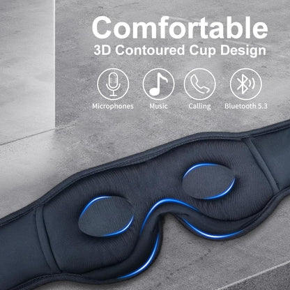 Bluetooth Sleep Mask Wireless Headphones 3D Bluetooth Eye Mask for Side Sleepers SYPVRY Blackout Eye Mask with Headphones Speaker for Airplane,Travel, Black
