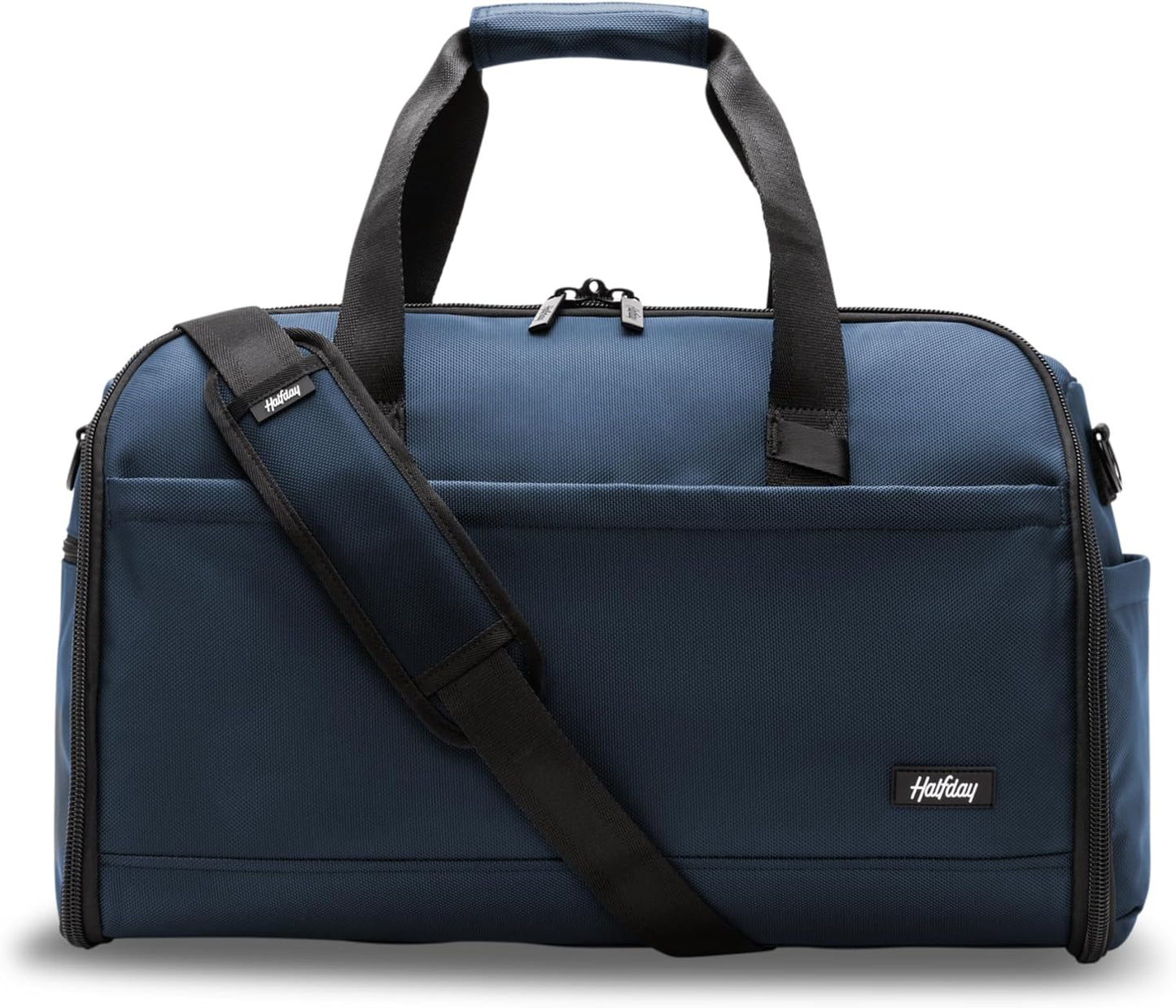 Halfday Convertible 2-in-1 Premium Garment Duffel Weekender Bag 40L | Wrinkle-Free Travel, Hanging Suit Compartment, Shoe Pockets, Trolley Sleeve. Balistic Nylon Carry-On, Pacific