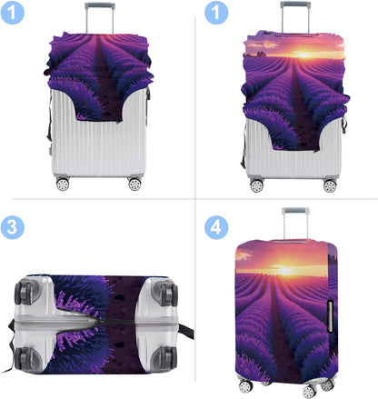 Luggage Cover Washable Suitcase Protector Anti-Scratch,Stretchable Fit for 20-34Inch Luggage Durable Travel Bag Cover with Zipper Closure (Lavender, M(fits 24-26Inch suitcase))