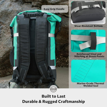 STOVER 5/10/25/30/40/55L Waterproof Backpack- Floating Dry Bag for Kayaking, Travel, Beach, Hiking, & Camping, Men/Women