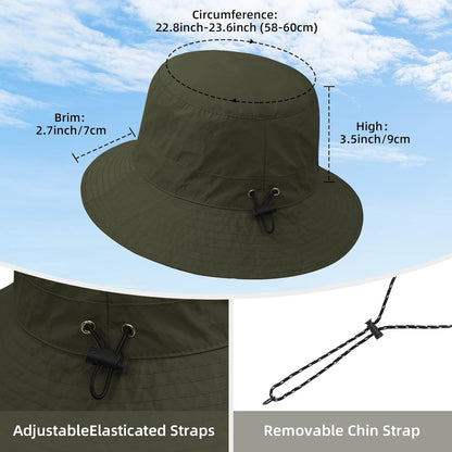 Durio Waterproof Bucket Hats for Woman UPF 50+ Sun Hat UV Protection Packable Rain Hats for Women Lightweight Hiking Hat
