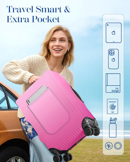Slohif Luggage Cover for Suitcase Tsa Approved Protector - Luggage Sleeve Large Suit Case Cover Travel Stretch Baggage Case Protective Washable Fit 18-20 Inch Rose Gradient XS