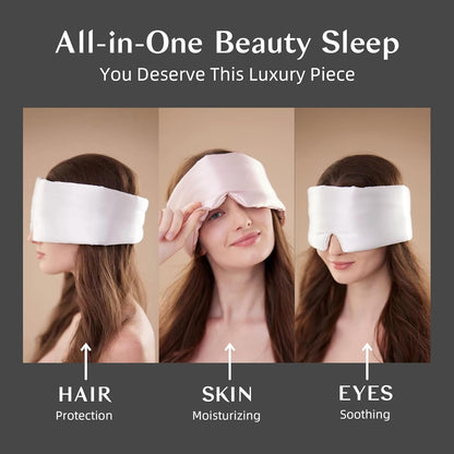 Silk Sleep Mask for Women and Men, Side Sleeper, 22 Momme Pure Mulberry Silk Total Blackout 100% Mulberry Eye Mask with Adjustable Headband Full Size, Eye Masks for Sleeping and Travel