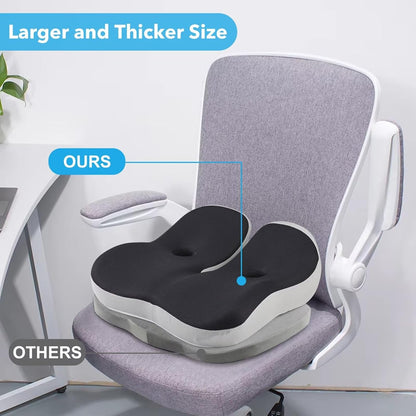 Seat Cushion,Office Chair Memory Cushion, Ergonomic Design, Relieve Sciatica and Long-Term Sitting Pain, Suitable for desks, Car Seats, Games, Wheelchairs