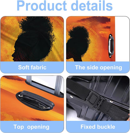 Luggage Cover Washable Suitcase Protector Anti-scratch Suitcase cover Fits 20-34 Inch Luggage (Girl-3, M(24-26inch suitcase))