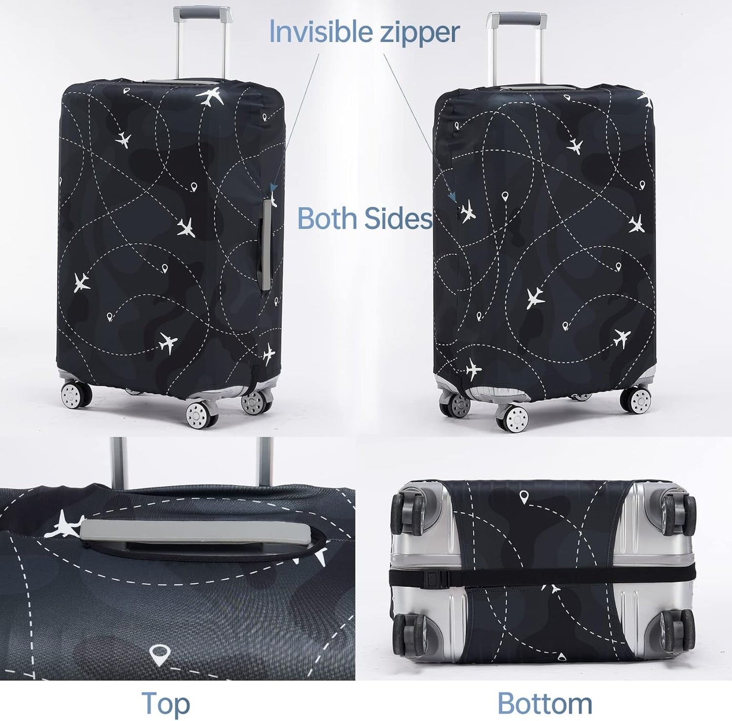 Travelkin Luggage Covers With Tag For Suitcases Tsa Approved,Suitcase Covers Protector Fit 18-32 Inch Luggage,M