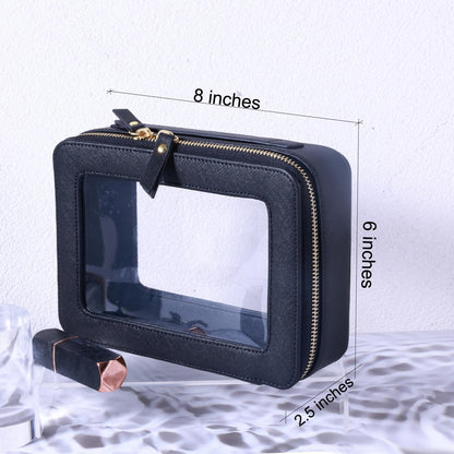 SANHECUN Toiletry bag waterproof cosmetic organizer with handle lagre opening for travelling