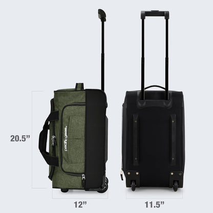 Pacific Gear Rolling Duffel Bag with Wheels, Luggage, Hockey, Sports, XL, Rollers, Heavy Duty 21"