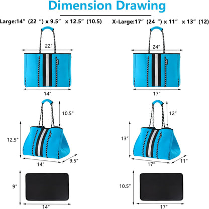 QOGiR Neoprene Multipurpose Beach Bag Tote with Inner Zipper Pocket … … … …