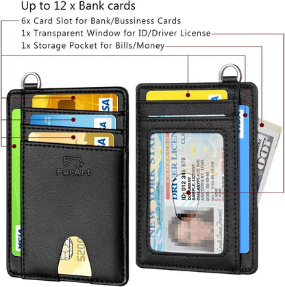 FurArt Slim Minimalist Wallet, Front Pocket Wallets, RFID Blocking, Credit Card Holder for Men & Women
