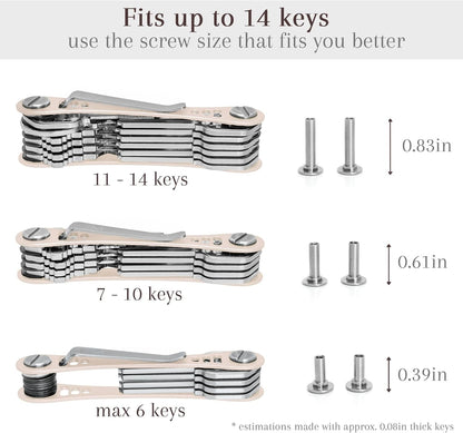 EM Premium Products Compact Key Holder - Pocket Key Organizer - 14 Keys Key Bar