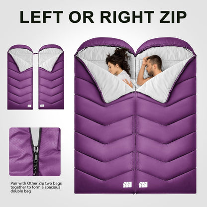 Sleeping Bags for Adults Cold Weather,Portable, Waterproof,Lightweight Camping Sleeping Bag for Tall Girls Boys with Compression Sack for Warm Camping, Hiking, Outdoor & Indoor