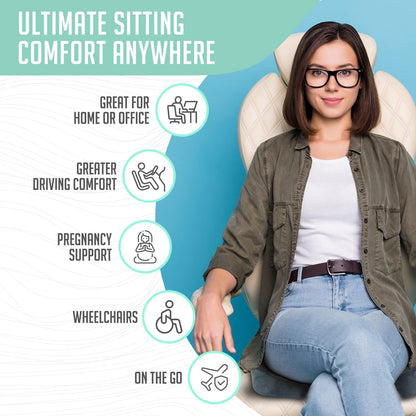 Foldable Sit Bone Seat Cushion - for Sit Bone Pain, Hip, Butt, Ischial Tuberosity, Hamstrings, and Sciatica Pain Relief - for Home, Office, and Driving…
