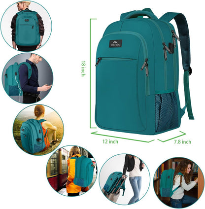 MATEIN Slim Laptop Backpack, Anti Theft 15.6 inch Computer Travel Backpack with USB Charging Port for Work College, Sturdy Water Resistant Daily Rucksack Bag Gifts for Men & Women, Peacock Blue