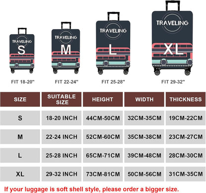 WUJIAONIAO Travel Luggage Cover Baggage Suitcase Cover Protector Skins 18-32 Inch (TRAVELING, S (for 18-20 inch luggage))
