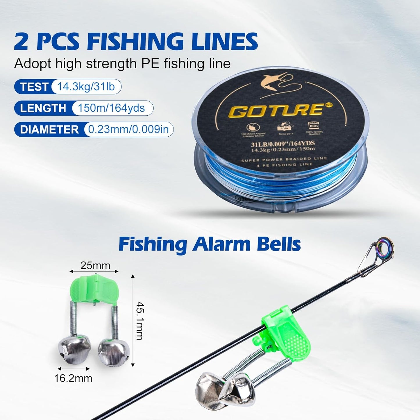 Goture Fishing Rod and Reel Combo - Carbon Fiber Telescopic Fishing Pole - Spinning Reel 9+1 Shielded Bearings Stainless Steel BB - E