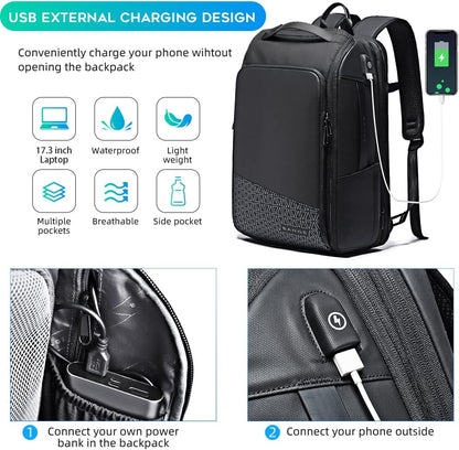 BANGE 45L Expandable Travel Backpacks,Weekender Carry On Backpack, Flight Approved Business Backpack for 17.3inch Laptop