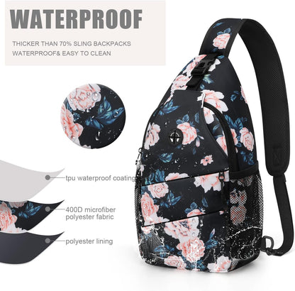 Crossbody Bags for Women Men Trendy Sling Bag Bakpack Casual Chest Bag with Convertible Shoulder Strap