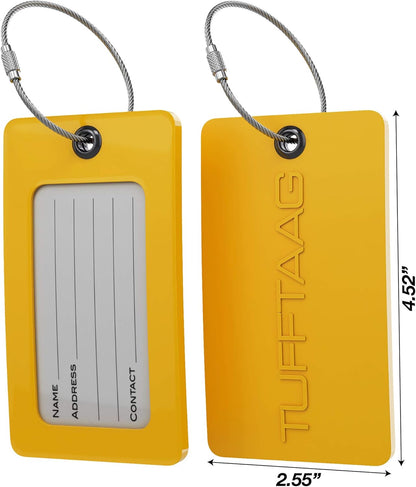 Luggage Tags Business Card Holder by TUFFTAAG - Durable Travel ID Bag Tag, Secure & Flexible, Perfect for Suitcases, Backpacks, and Carry-Ons, Easy Identification