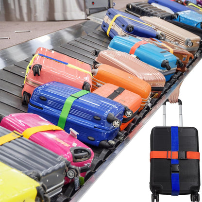 4Pcs Luggage Straps for Suitcase Travel Accessories TSA Approved, 80In Long Belts to Keep Your Suitcase Secure, Adjustable Bag Straps with Quick-Release Buckle for Travel Bag Closure, Yellow