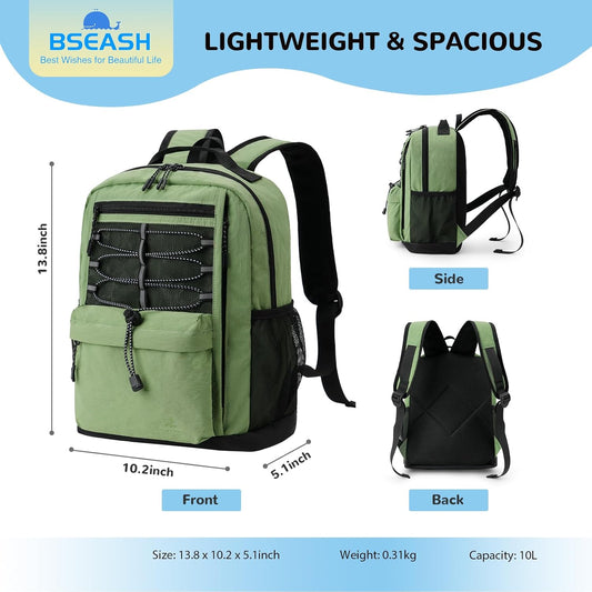 10L Small Size Casual Backpack for Kids Girls Boys Ages 3-9, Mini Waterproof Outdoor Sport Travel Hiking Camping Daypack (Light Blue)