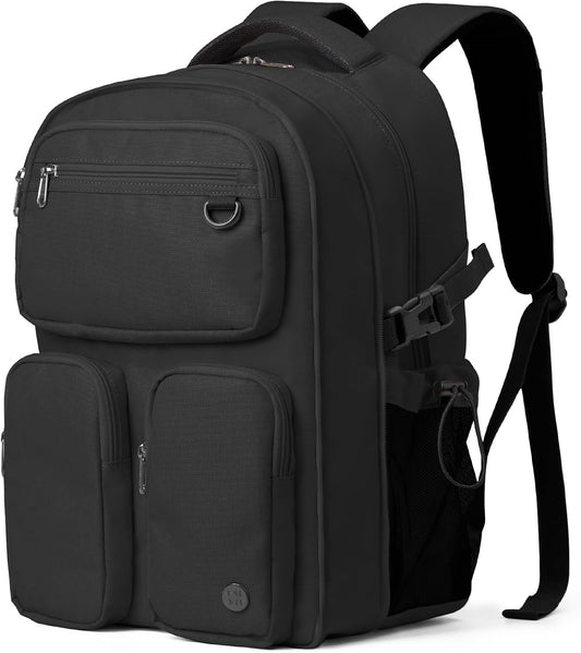 mixi Large Capacity Travel Laptop Backpack, Lightweight Durable College Bookbag Men Woman 15.6" Computer Bag, Water Resistant Outdoor Hiking Backpacks With Multifunction Pockets, 17 Inch Expandable