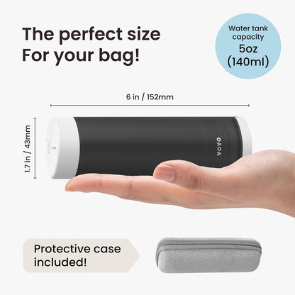 VOVO Go Portable Electric Bidet for Travel - 2 Adjustable Pressure Settings, Compact Handheld Bidet, Ideal for Personal Hygiene & Postpartum Care, Lightweight & Leak-Proof Design - 140ml, Black