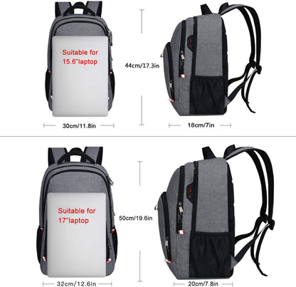 Travel Laptop Backpack, Anti Theft Backpack for Men and Women with USB Slit Business Computer Backpack Bag (Grey, 15.6 Inch)