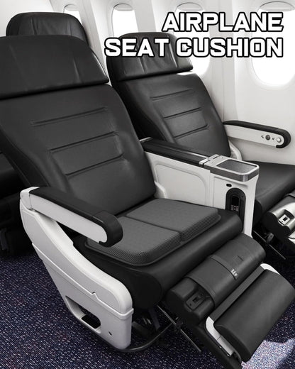 Gel Travel Seat Cushion, Portable Airplane Seat Cushion, 14.5" x 10.5" Thick & Foldable for Airplane Seats, Office Chair, Camping, Bleachers, Flights, Commute (Dark Grey)