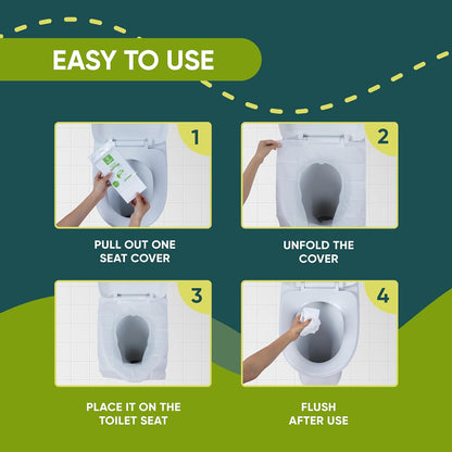 Disposable Toilet Seat Covers Pack of 100 XLarge Flushable Paper Travel Toilet Seat Covers for Adults and Potty Training, Premium Toilet Seat Liners for Public Restrooms