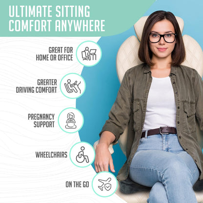 Premium Foldable Piriformis Cushion - Piriformis Pain and Sciatic Pain Relief Cushion - for Home & Office Use, Perfect for Travel or Driving - Piriformis Cushion